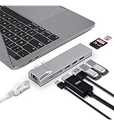 USB C Hub for MacBook, 8-in-1 Docking Station Adapter with 4K HDMI, Gigabit Ethernet, 3 USB 3.0 P...