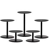 Homemory Black Candle Holders for Pillar Candles Set of 5, Metal Candle Holders for Table Centerp...