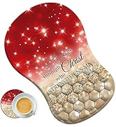 Ergonomic Mouse Pad Wrist Support and Coaster Set, Gaming Mouse Pad Wrist Rest, Memory Foam Massa...