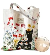 Miss Adola Aesthetic Cotton Tote Bag for Women - Reusable Shoulder Bag with Buckle Fabric Bag for...