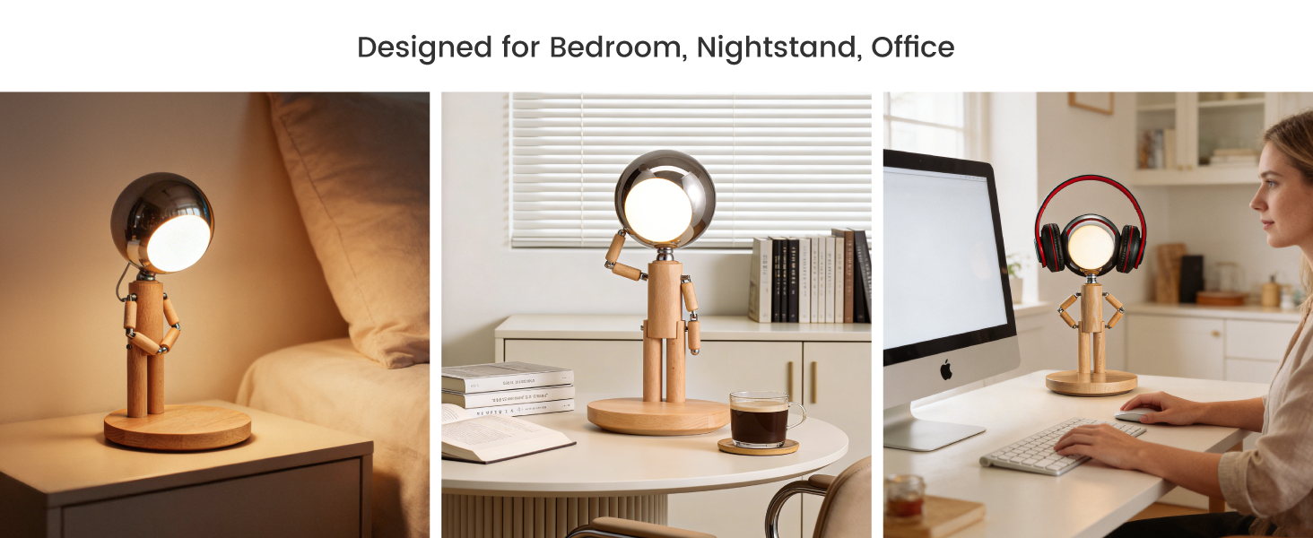 Cordless Desk Lamp for Bedroom, Nightstand, Office