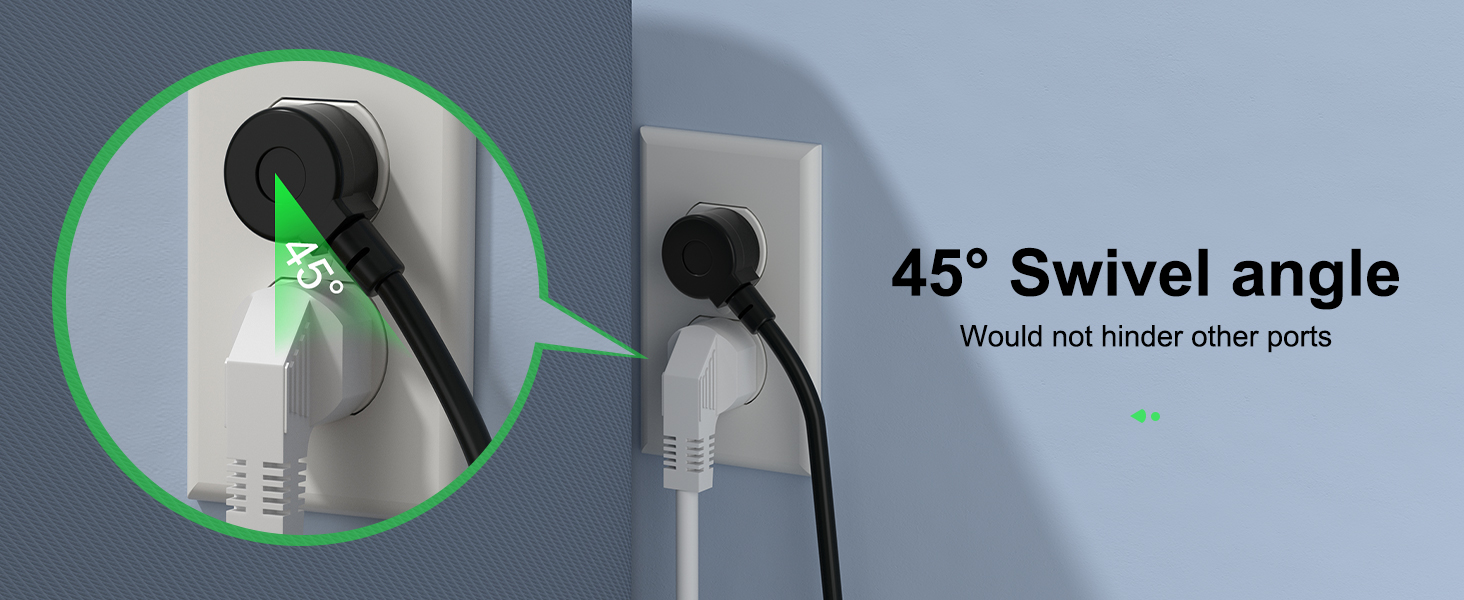 Power Smart, Plug at 45° – Designed for Space and Grace!