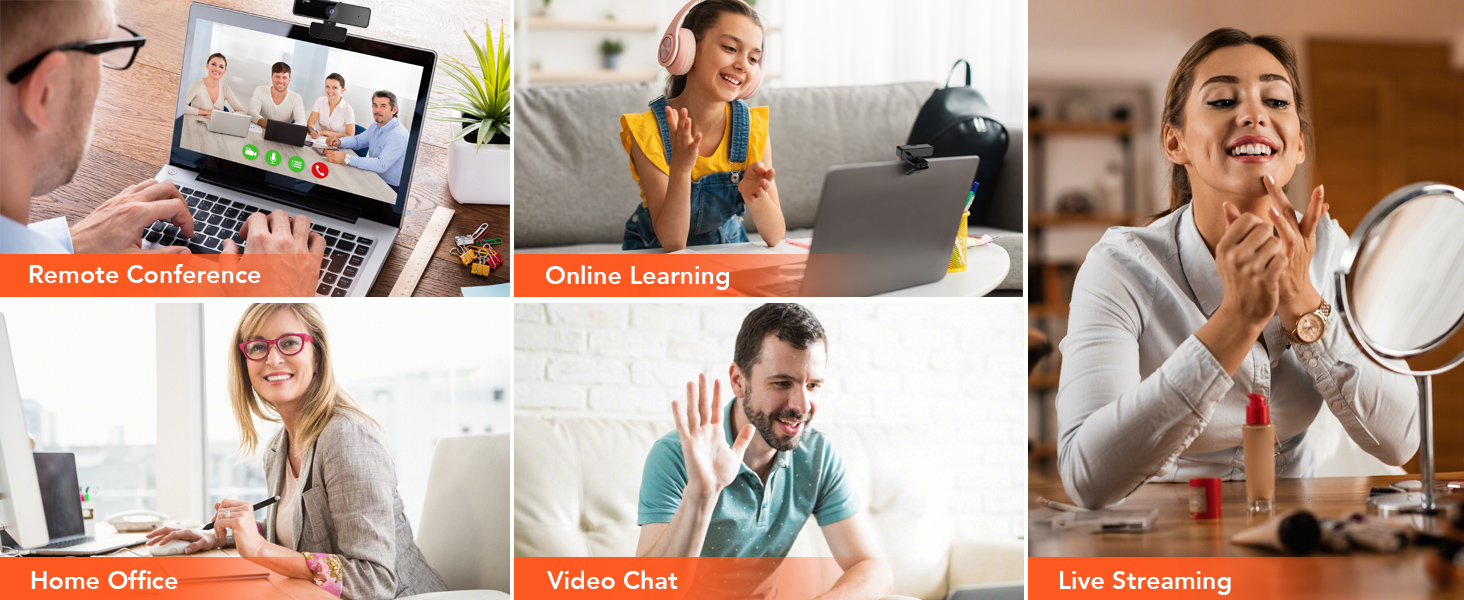 V11 2K Webcam for PC, 1080P 60FPS FHD Web Camera with Microphone&Privacy Cover, USB Plug&Play