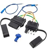 Oyviny 4-Way to 5-Way Flat Trailer Wiring Adapter for Boat Trailer W/Surge Brakes, 4 Pin to 5 Pin...