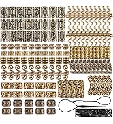 BEEFLYING 326 Pieces Viking Beard Beads Tibetan Style Alloy Beads Norse Hair Tube Loose Beads Ant...