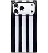 Rectangle Black White Striped Case Compatible with iPhone 17 Pro Max Classic Cool Vertical Stripe...