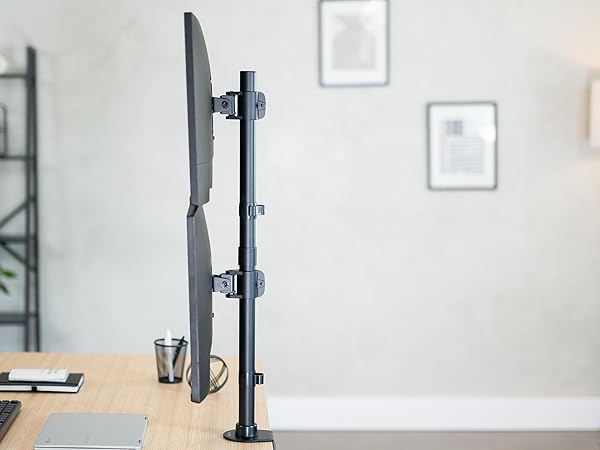dual stacked monitor mount steel construction