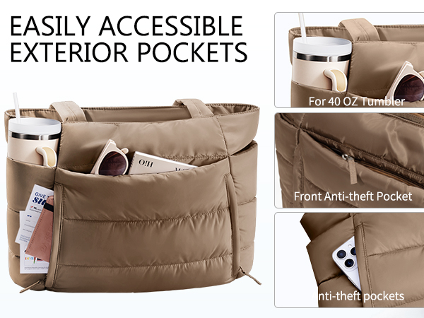 puffy tote bag