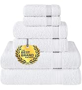 Cotton Paradise 6 Piece Towel Set, 100% Turkish Cotton Soft Absorbent Towels for Bathroom, 2 Bath...