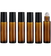 WsjiaboFux 10ml Roller Bottles for Essential Oils, 6Pcs Glass Roll on Bottles, Refillable Perfume...