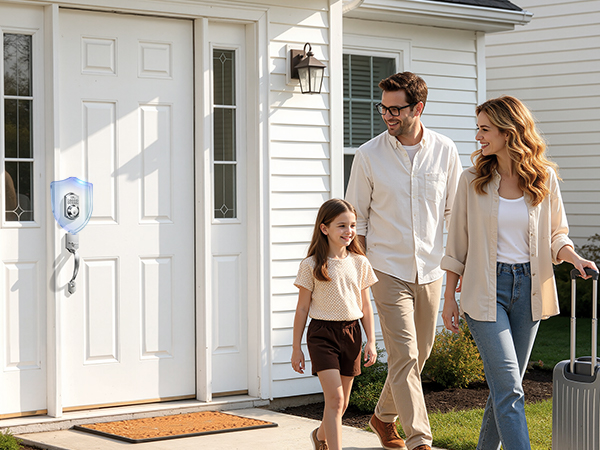 Keyless lock with vacation mode, saves power and security, master code only access for home users