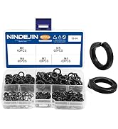 NINDEJIN 300Pcs Spring Lock Washers Assortment Kit, M3 M4 M5 M6 M8 Black Zinc Plated Carbon Steel...