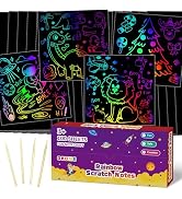 OHOME Scratch Art for Kids - 100 PCS Magic Mini Rainbow Scratch Paper - Arts and Crafts for Kids ...