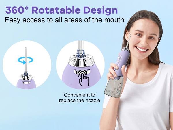 waterflosser with rotatable nozzle
