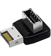 WLGQ USB 3.1 Type E Adapter Male to Female Angle Adapter Black (Mold A)