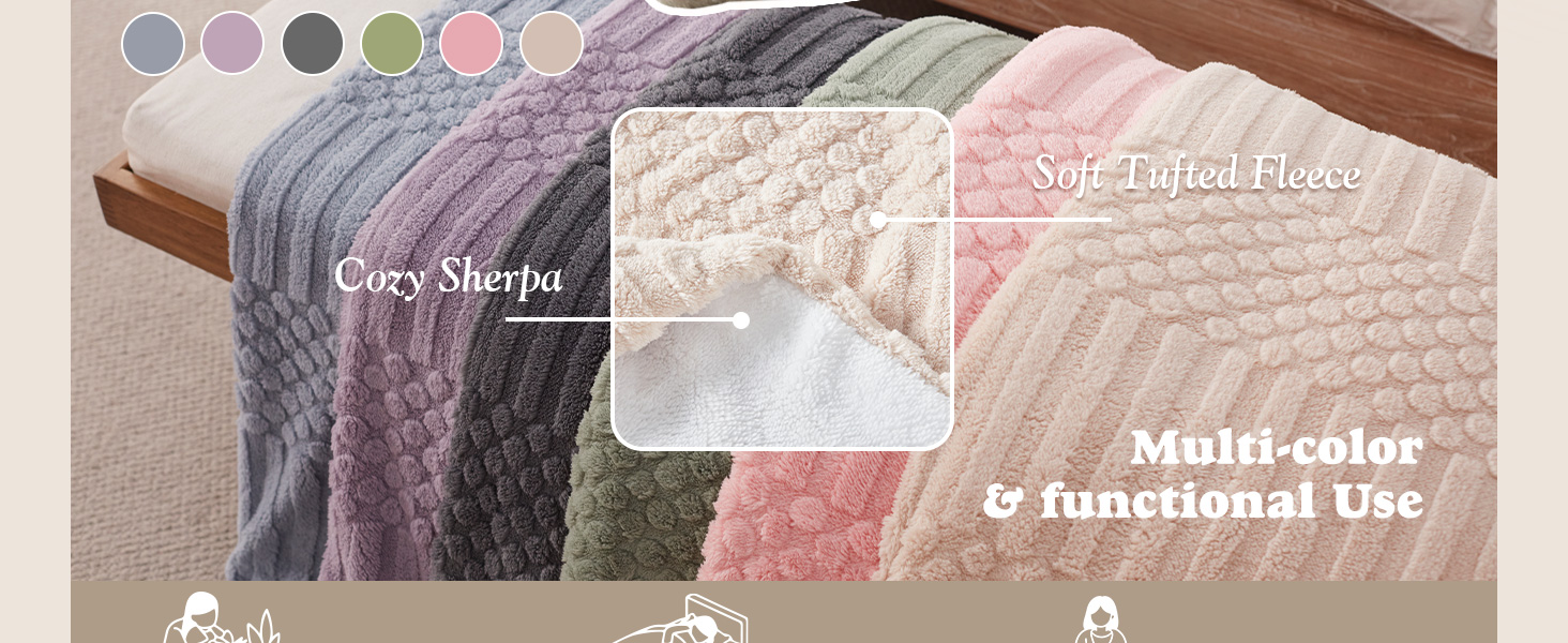 tufted heated blanket