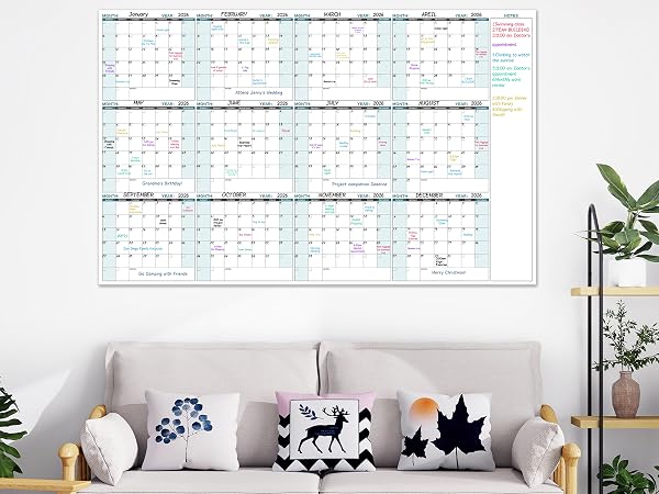 Large Wall Calendar Dry Erase,12 month calendar