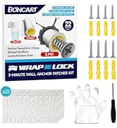 WRAPNLOCK Drywall Anchor Repair Kit - Fast Loose Anchor Fix (No Fill/Redrill) - 22 Patches + Scre...