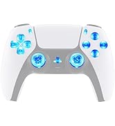 eXtremeRate Multi-Colors Luminated D-pad Thumbstick Share Option Home Face Buttons for PS5 Contro...