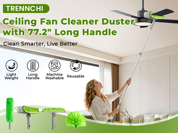 Ceiling Fan Cleaner Duster with 77.2" Long Handle