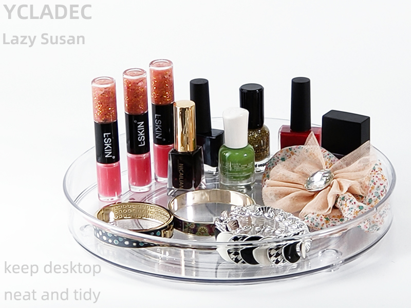 1 tier lazy susan turntable makeup cosmetics organizer