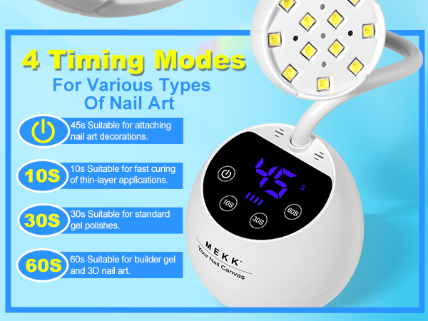uv nail light with 4 timers