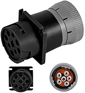FRCVESNG Gray 6 Pin Male J1708 to Type 1 Black 9 Pin Female J1939 Adapter for Type1 & Type 2 J193...