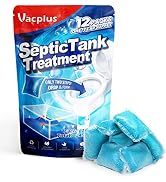 Vacplus Septic Tank Treatment 12 Pcs for 1-Year Supply, Dissolvable Packs with Easy Operation, Du...
