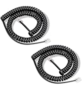 Lativu Phone Cord 10 FT Uncoiled (1.2 FT Coiled), Phone Cord for Landline, 2 Pack, RJ9 Phone Hand...