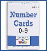 Learning Advantage 7301 Number Cards 0-9, Black, Grade: Kindergarten to 5, (Pack of 54)