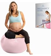 ProBody Pilates Pregnancy Ball - Yoga Ball for Pregnancy with Book, Prenatal, Labor & Postnatal M...