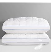 QUTOOL Luxury Hotel Goose Feather Pillow, 100% Cotton Cover, Soft Support Pillow, Suitable for Sl...