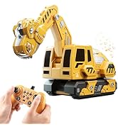 Humzo Remote Control Excavator Toys for Boys 4-7, Construction Trucks 2.4GHz RC Excavator with Li...