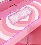 Pink Love Heart RGB Gaming Mouse Pad 31.5x12 Inch PC XL Large Extended Glowing Led Light Up Cool ...
