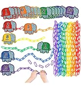 Aizweb 240pcs C-Clips Hooks Plastic Chain Links - Counting & Linking Activity Kit, Sensory Toys f...