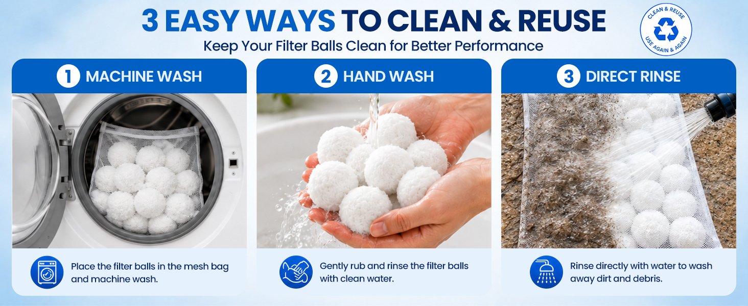 Cotton balls for pool filter reducing replacement frequency and costs