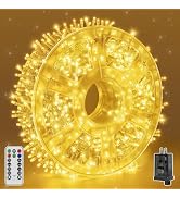 Guhope Christmas Lights 600LED 98FT, Waterproof Outdoor String Lights with Remote and Timer, 8 Mo...