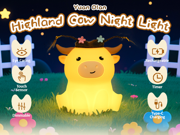 Highland Cow Night Light,