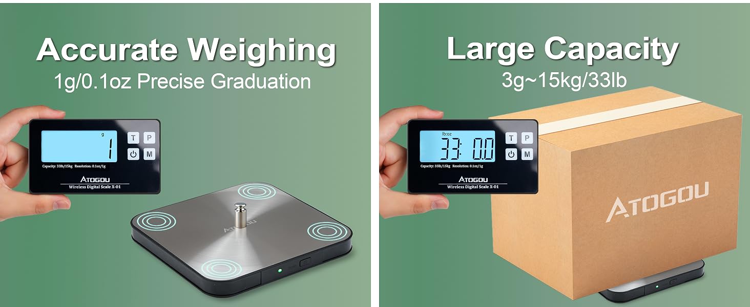33lb Wireless Kitchen Scale with Remote Display