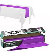 Purple Table Runner – 14" X 110' Premium Plastic Longtable Runners with Cutter Box - Cut to Size ...