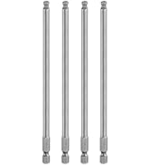 HARFINGTON 4pcs Ball End Hex Screwdriver Bit 5mm (H5.0) Tip 1/4" Hex Shank 150mm (6") Long Magnet...
