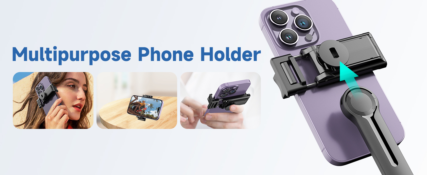 75" Phone Tripod, Selfie Stick Tripod with Remote and Phone Holder