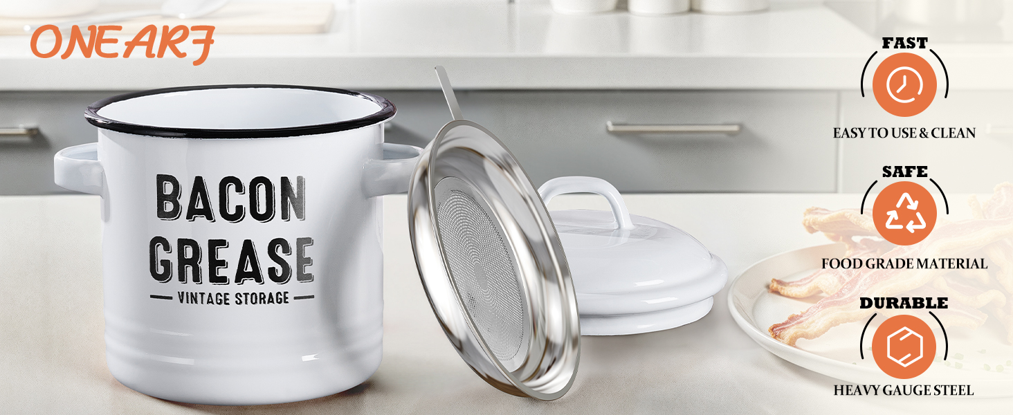 bacon grease saver with strainer
