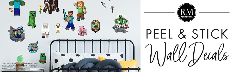 RoomMates RMK5366SCS Minecraft Characters Peel and Stick Wall Decals