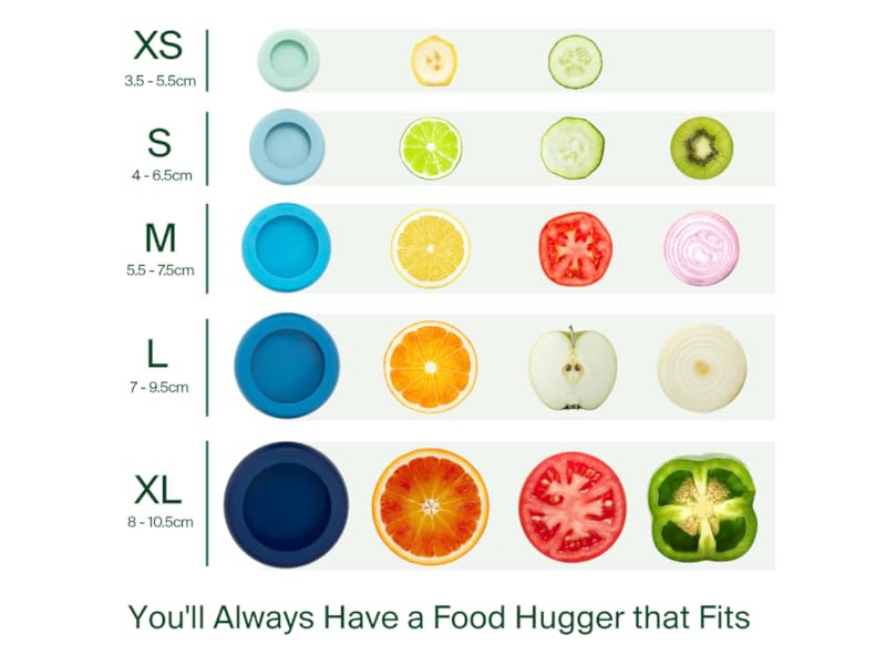 Food Huggers reusable silicone foods savers in use