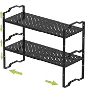 Jojocross Expandable Shelf for Cabinet Organizer Adjustable Stackable Spice Rack at Kitchen and B...