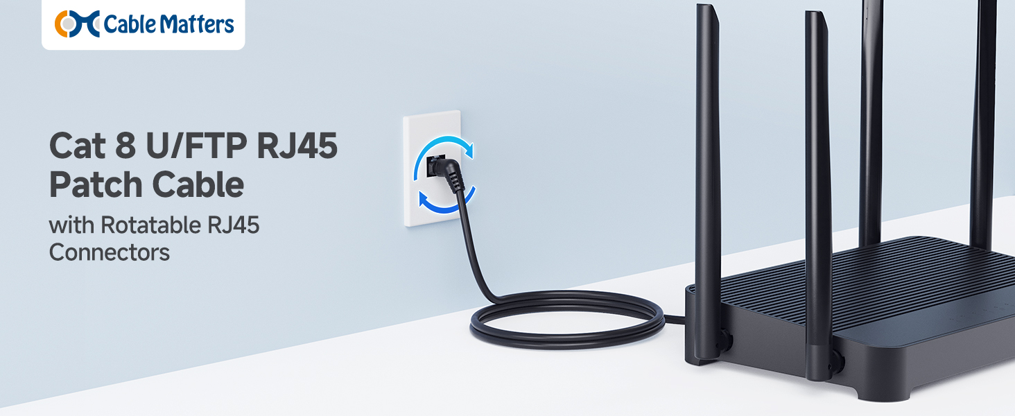 10Gbps Rotatable Cat 6 Ethernet Cable