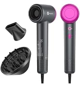 slopehill Professional Ionic Hair Dryer, Blow Dryer with Diffuser, Gray | 160k RPM Brushless Moto...