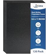 Dynta Binding Covers 120 Pack Black Sand-Textured Report Covers Sheets for Binding, Letter Size 8...