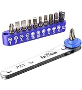 LABEAR Ultra Low Profile Mini Ratchet Wrench Set with 12-Piece Drive, Chrome Vanadium Steel
